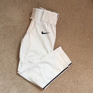 Nike Baseball Pants Kids White with Black Pinstripe Bottoms Size XS